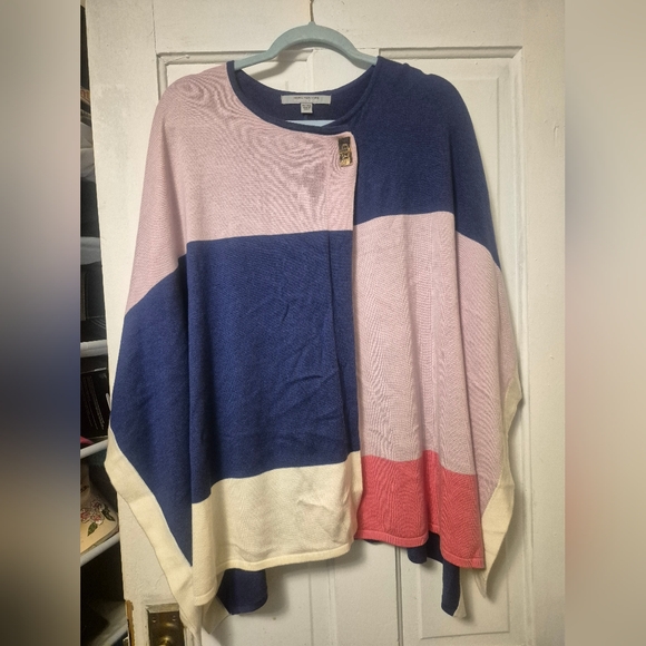 Nwot Andrew Marc New York Colorblock Women's Wrap Poncho One Size - Picture 1 of 4